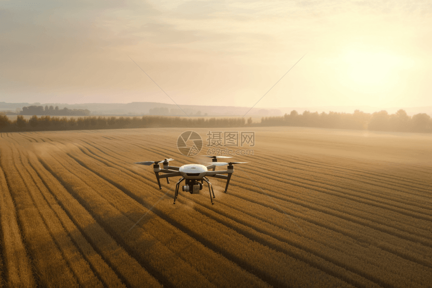 农场上的无人机图片