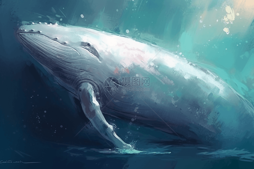 大海中的白鲸图片