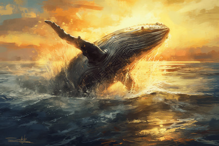 跃出水面的白鲸背景图片