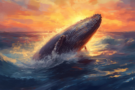 溅出水面的白鲸背景图片