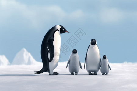 雪地的企鹅图片