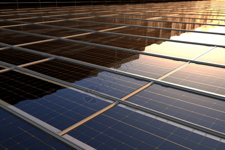 反光的太阳能电池图片