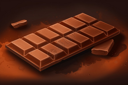 高热量整排巧克力插画