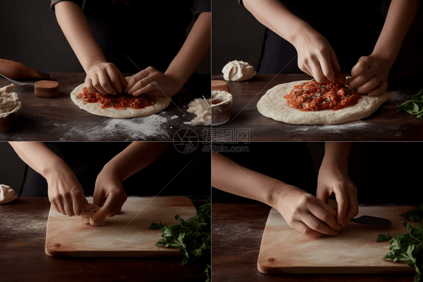 制作披萨的过程图片