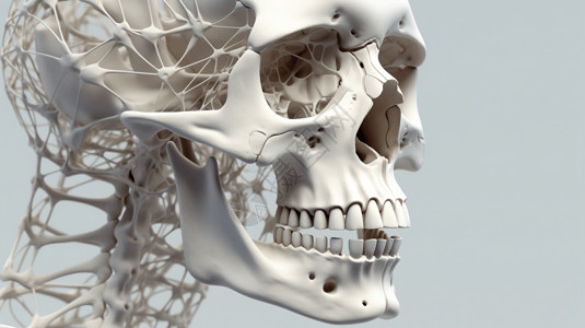 人体侧面骨骼结构背景图片