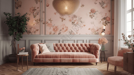 粉色沙发的家居设计图片