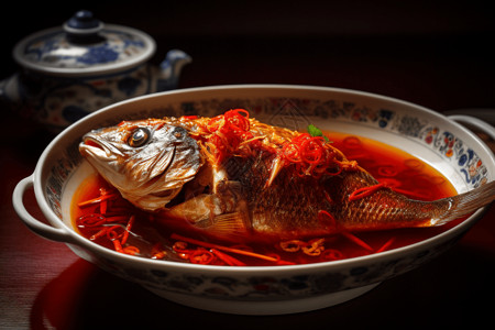 湖南式麻辣鱼背景图片