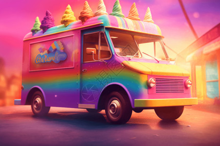 有趣的冰淇淋车图片