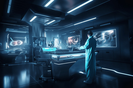 未来派的手术室3D图背景图片