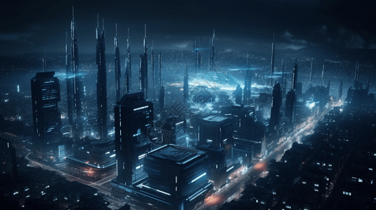 未来派城市3D图背景图片