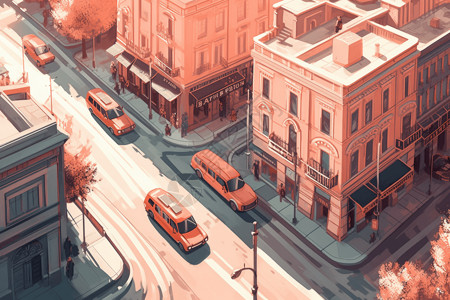 城市交通创意插图图片