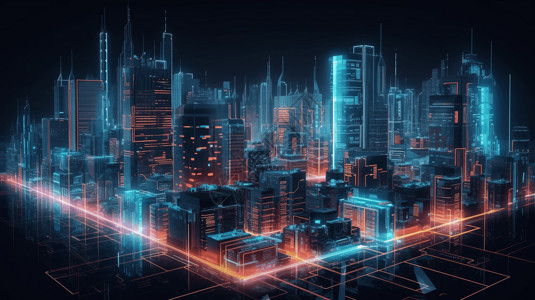 科技化未来城市设计图背景图片