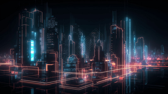 科技化未来城市图背景图片