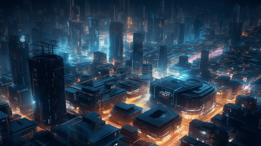 未来主义的城市3D设计图图片