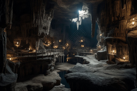 人造洞穴复合体背景图片