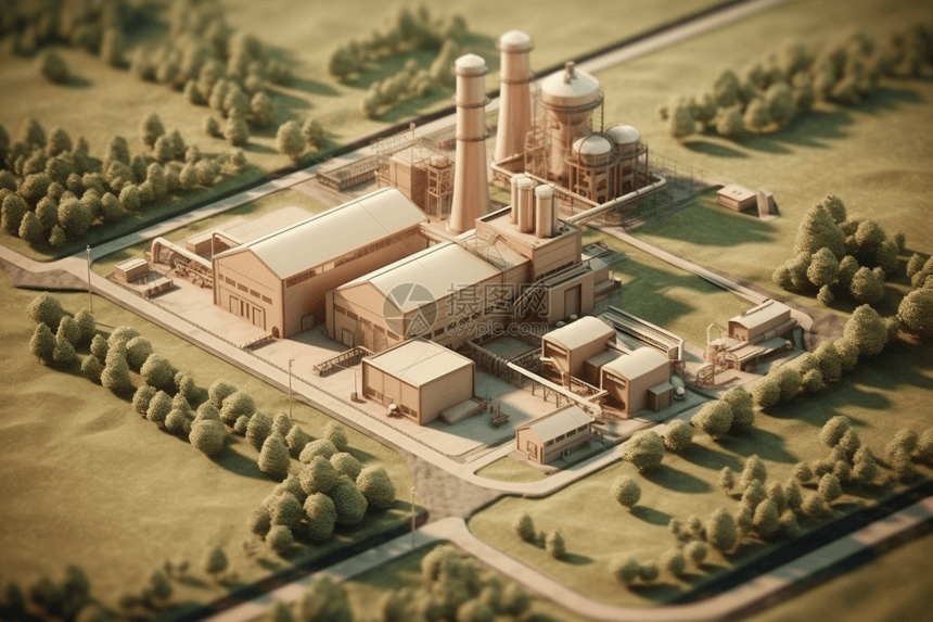 可再生能源工厂粘土图片