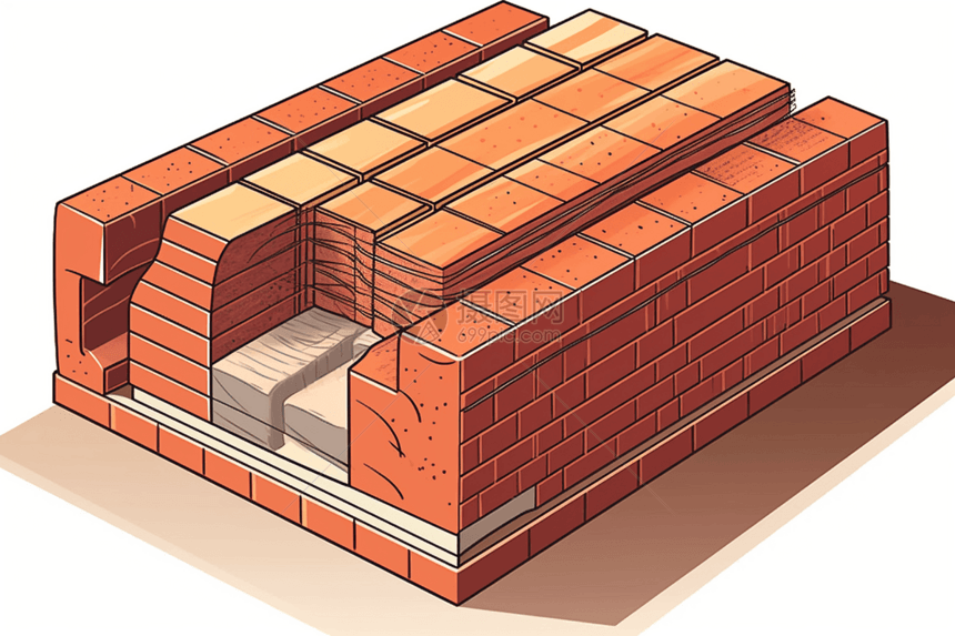 蓄热砖及其存储能量的平面插图图片