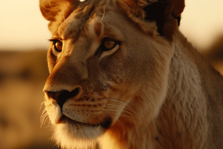 非洲大草原狮子特写图片