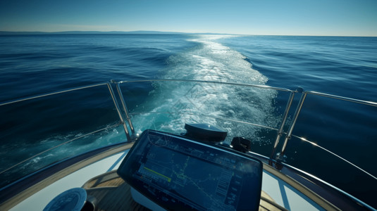 海上航行船GPS设备的镜头背景