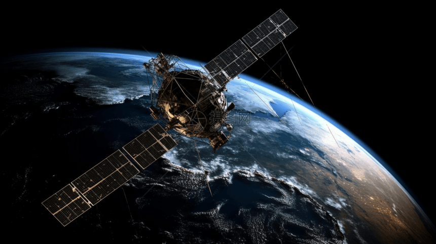 地球表面的卫星导航系统图片