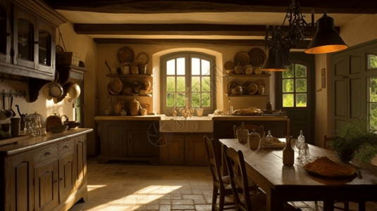 乡村的厨房图片