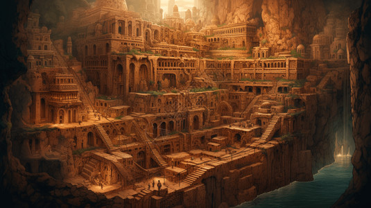 古老文明的建筑背景图片