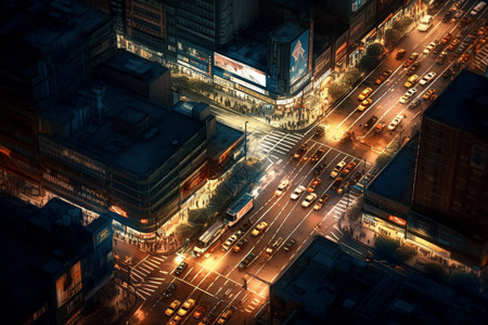 秩序井然的城市交通背景图片