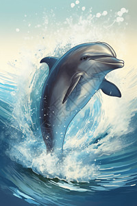 乘风破浪的海豚图片
