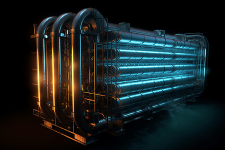 夜间热交换器3D概念图设计图片