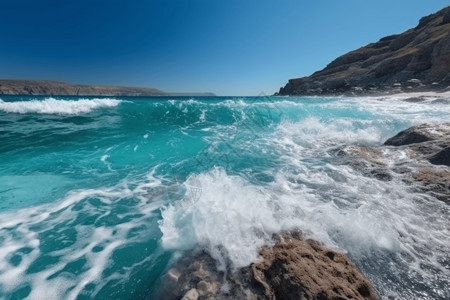 海边的海浪背景图片