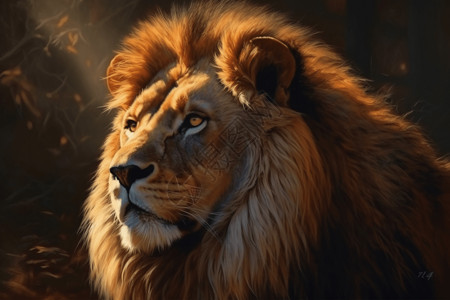 在阳光下晒太阳的雄伟的狮子背景图片