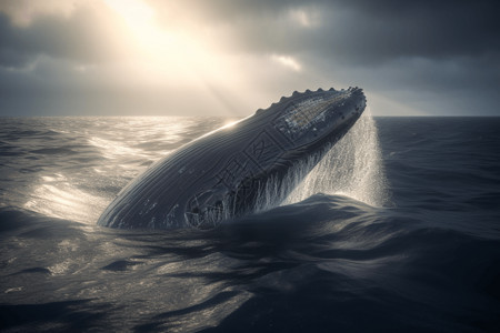 海洋里巨大的虎头鲸图片