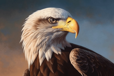 雄伟的秃鹰肖像背景图片