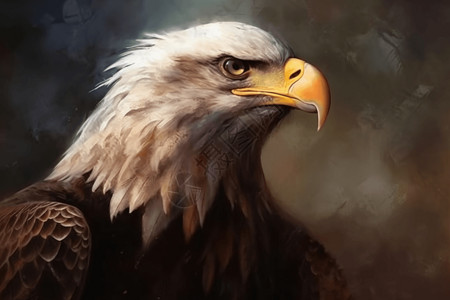 秃鹰的油画肖像背景图片