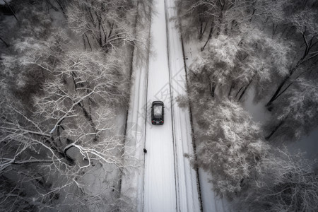 冰雪覆盖的公路图片