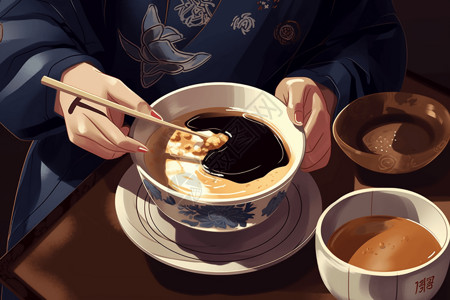 小吃豆腐脑插图插画