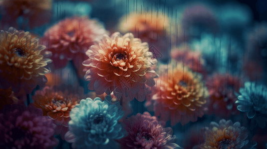 数码花卉3D概念图背景图片