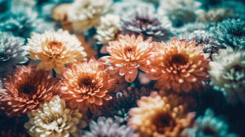 抽象像素化花卉风格图片