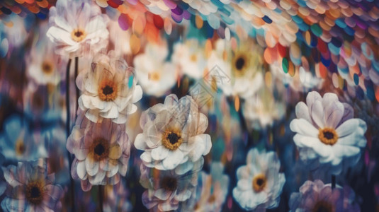 抽象花卉矢量图数码花卉特写镜头背景