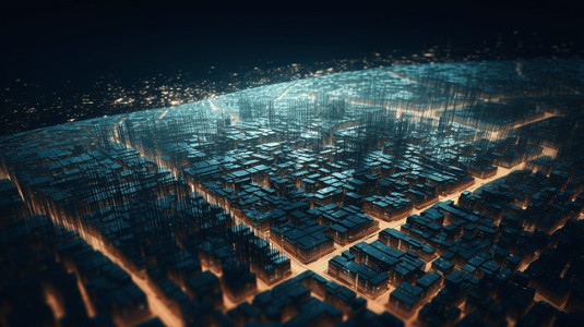 二进制代码集群的城市背景图片