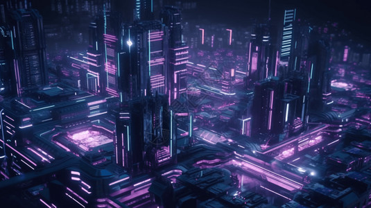 科幻风格的未来城市背景图片