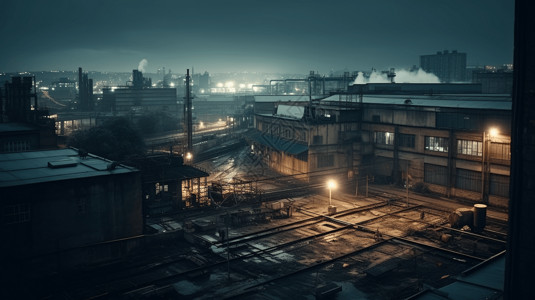 城市的工业厂房图片
