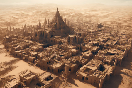 沙漠中的城堡一场大规模废墟中的城市设计图片