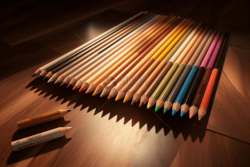 彩色铅笔俯视图图片