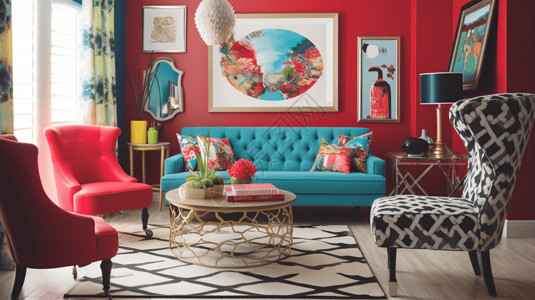 色彩混搭的客厅图片