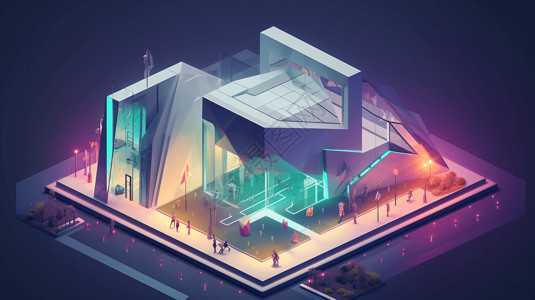 3D错觉艺术馆未来主义风格博物馆设计图片