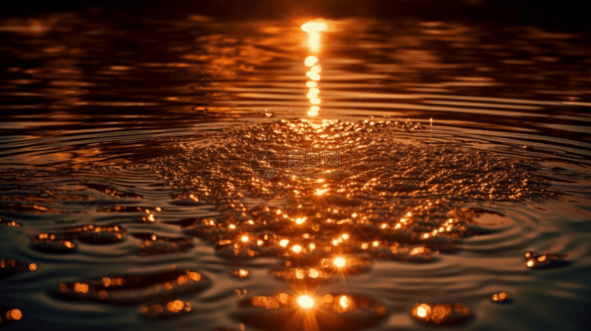 水面反射的阳光图片