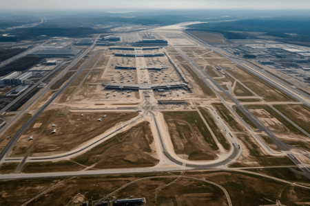 无人机捕捉机场基础设施的规模图片