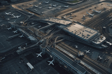 无人机对机场的空中图片