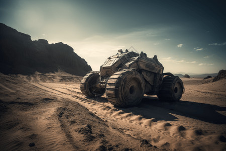 沙漠中的特种车辆高清图片